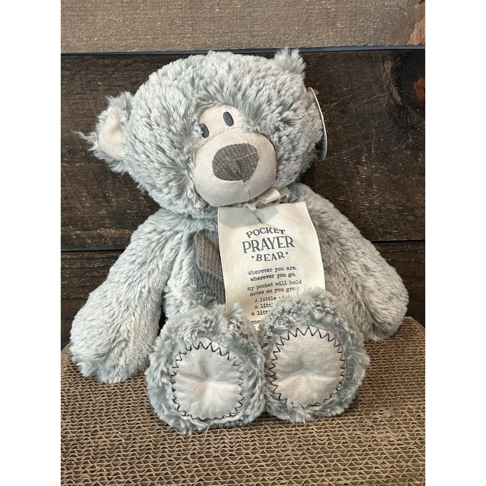 DEMDACO Giving Bear Teddy Grey Plush Stuffed Animal 11.5"